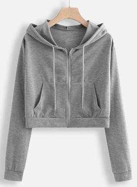 女 Crop top Hoodie Hoodies For Women Pullover Cropped Cute