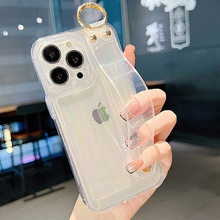 腕带透明iPhone15苹果16手机壳14女款13支架12硅胶11手腕pro镭射16promax防摔15promax套14p全包潮牌网红适用