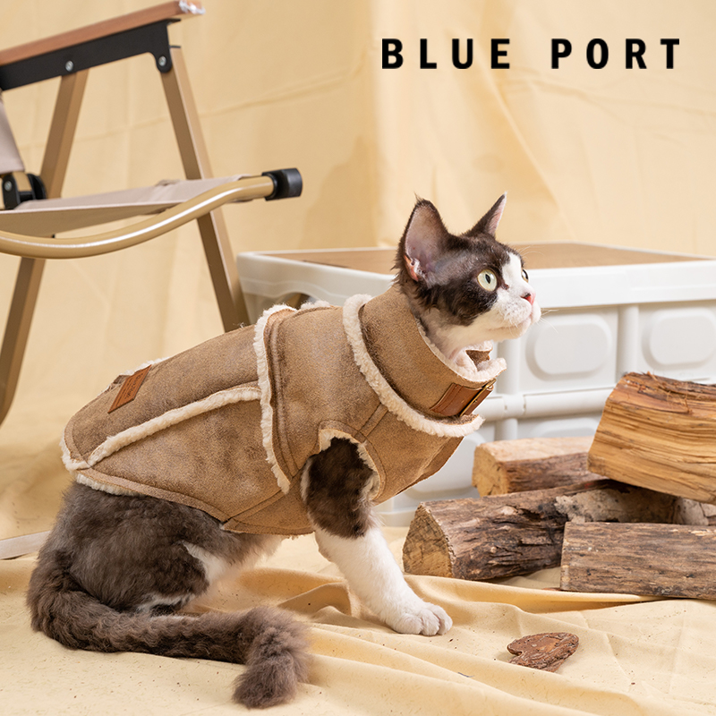 blueport狗猫通用仿麂皮皮毛一体