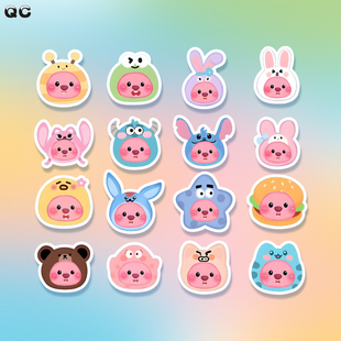 loopy小海狸露比贴纸头盔滑板笔记本电脑电动摩托汽车行李箱装饰