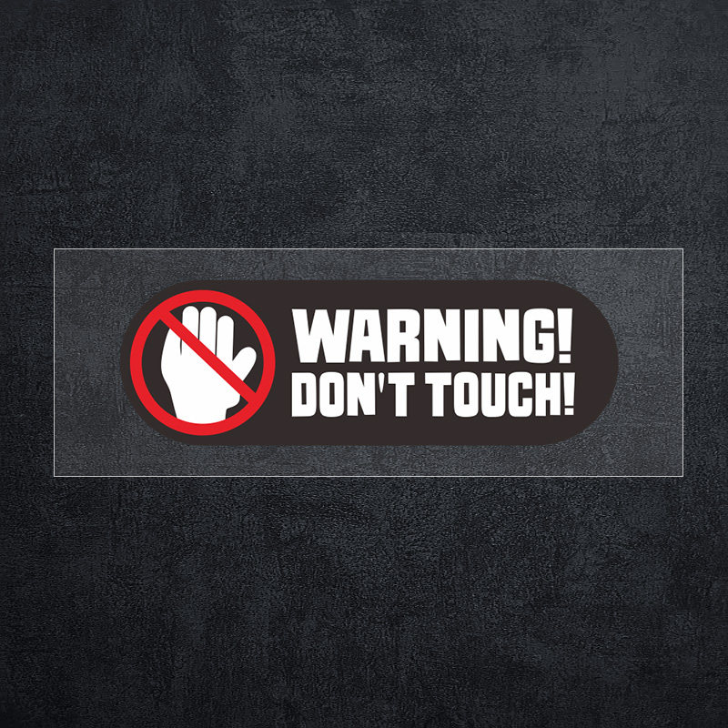 严禁触摸贴纸不许碰警示标贴warning防水反光贴划痕摩托电动车贴