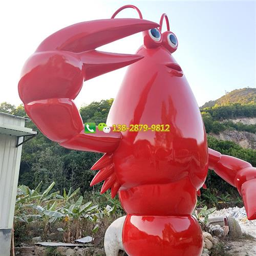 玻璃钢小龙虾雕塑美陈景观仿真龙虾摆件酒店门口餐厅装饰龙虾