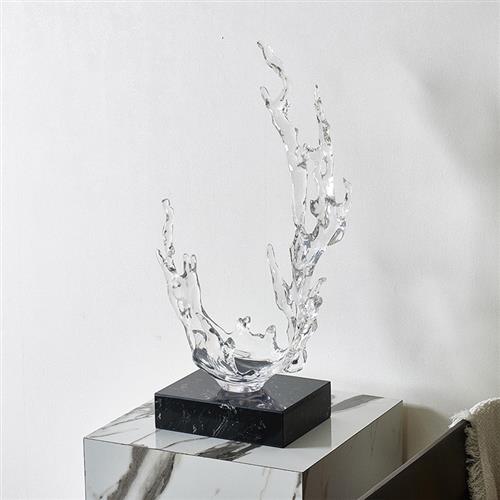 客厅电视柜装饰品摆件雕塑浪花工艺品玄关样板房酒店售楼处办公室