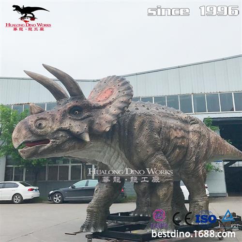 大型仿真三角龙机械电动恐龙模型制作工厂红外感应恐龙主题公园