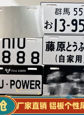 临时车牌电动二轮两轮白牌子装饰自行车个性数字反光通用搞笑电车