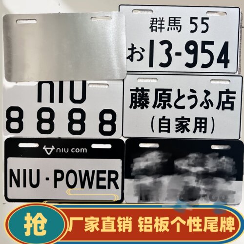 临时车牌电动二轮两轮白牌子装饰自行车个性数字反光通用搞笑电车