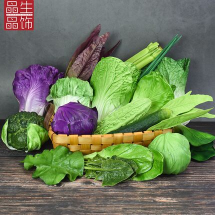 仿真生菜蔬菜模型塑料假西兰花青菜厨房装饰摆件道具儿童玩具教具