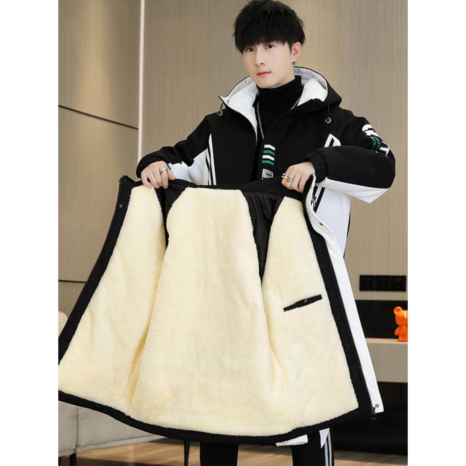 青少年秋冬季外套男大童加绒加厚新款男装帅气高初中学生潮流套装,男装,时尚套装,淘宝优惠券,粉丝福利购,淘宝优惠卷