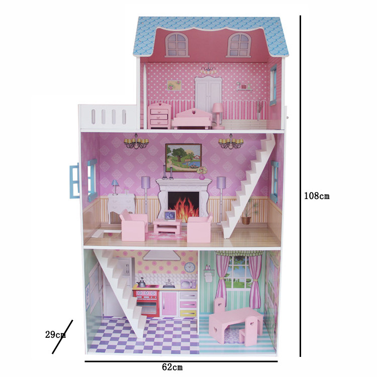 木质彩色建筑家具模型屋子迷你小家具过家家益智玩具生活场景书架