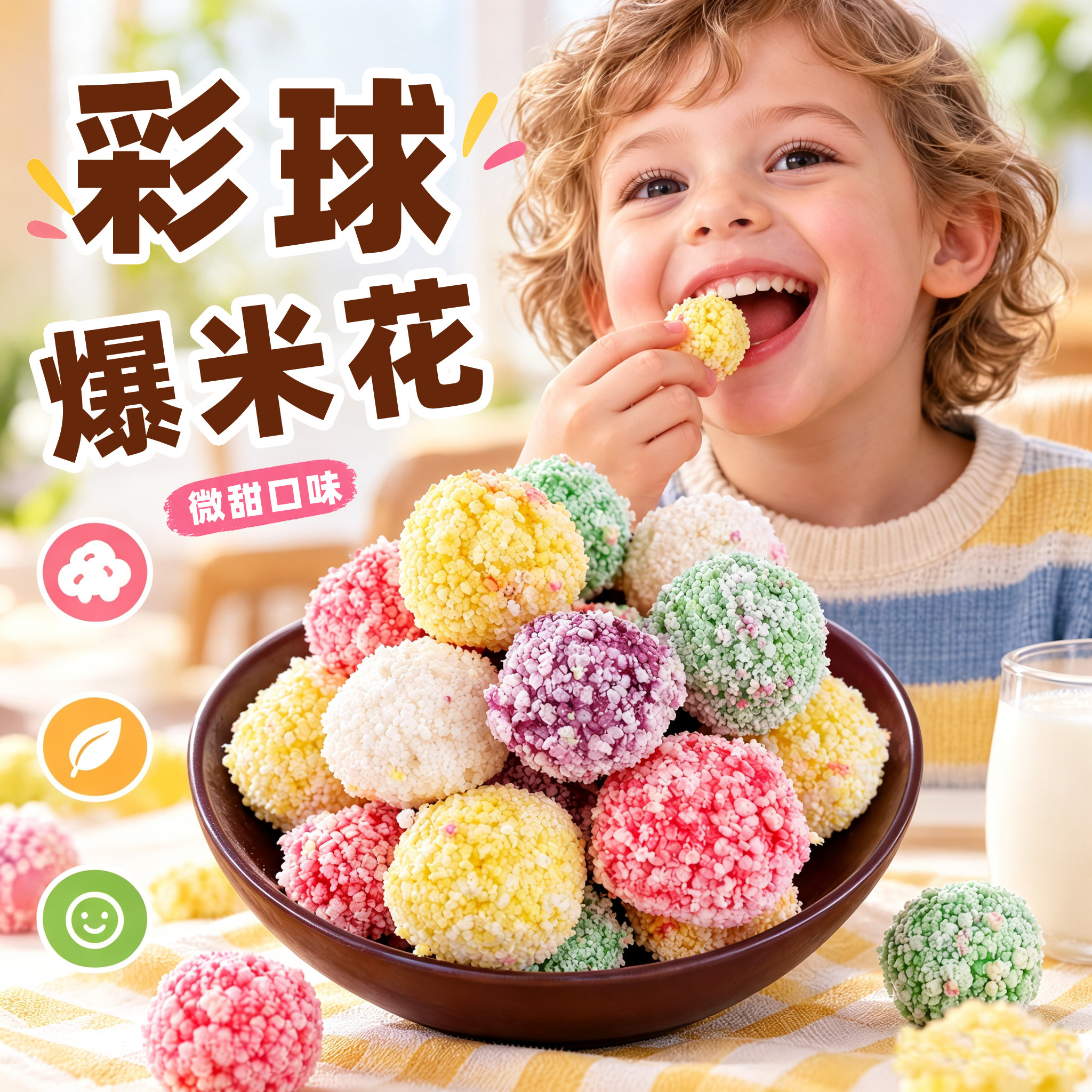 彩球膨化食品80后怀旧爆米花