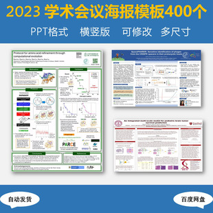 特惠：学术会议poster海报壁报墙报PPT模板 400+