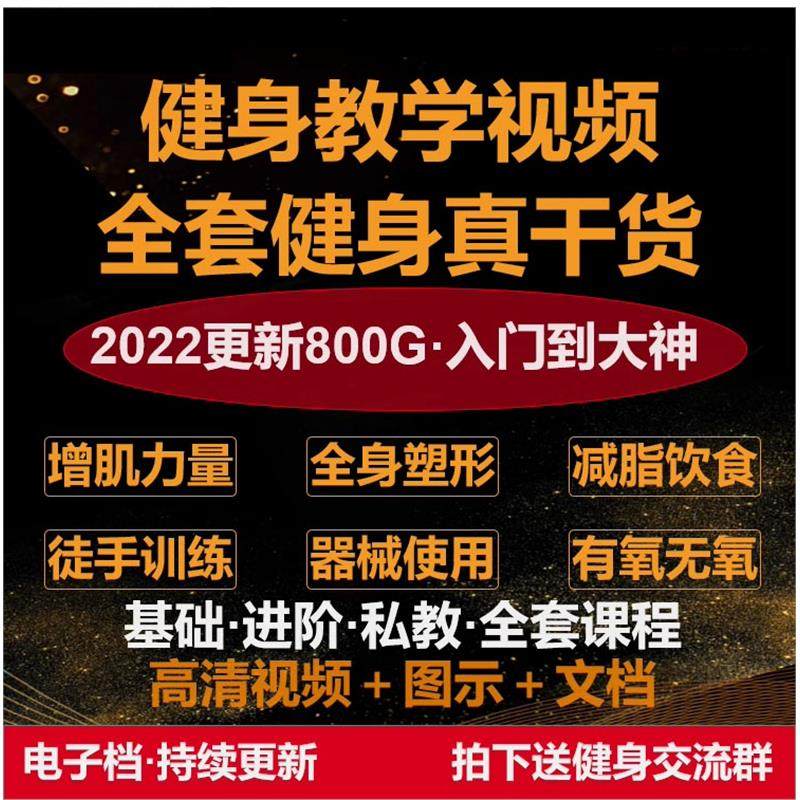 健身课程自学运动私教增肌减脂徒手器械锻炼训练视频教程