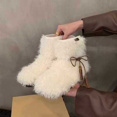 雪地靴女秋冬外穿厚底毛毛鞋棉靴