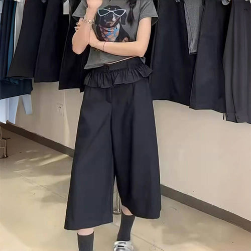 黑色阔腿休闲裤女2026夏