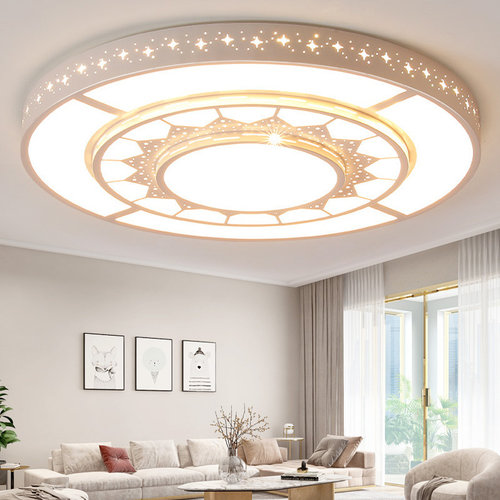 现代简约客厅吸顶灯LED三色变光直径2米大灯 适用酒店会议室智能