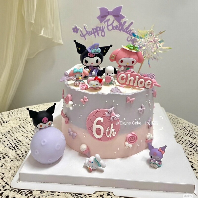 美乐蒂库洛米生日蛋糕装饰摆件