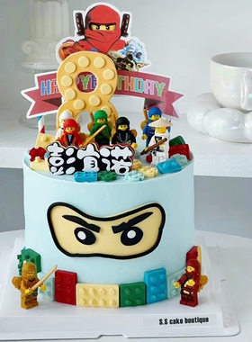 乐高积木幻影忍者蛋糕装饰插件NINJAGO公仔男孩儿童生日甜品插件