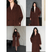 NEVA 夹棉毛呢外套女高级感宽松加厚呢子大衣 中长款 现货7折