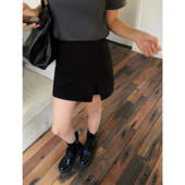 NEVA 裙女高腰显瘦短裙a字包臀裙气质百搭裙子 HU黑色半身裙裤