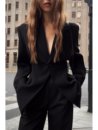 西服 NEVA 外套女设计感小众2024春季 HU黑色西装 新款 显瘦休闲长袖