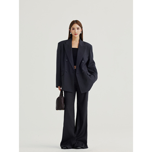 西装 外套女双排扣高级感西服 喇叭裤 NEVA 套装 都市女绅士 西裤