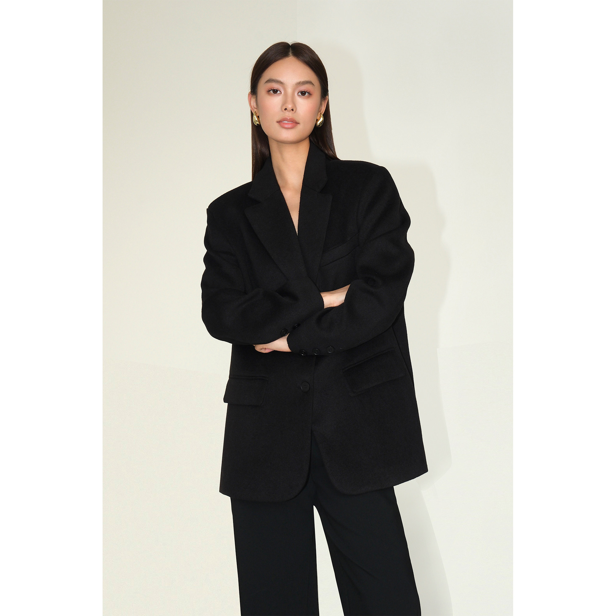 韩系复古宽松西服上衣