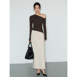 加厚直筒半身裙女2024秋冬气质中长款 现货7折 a字裙 NEVA