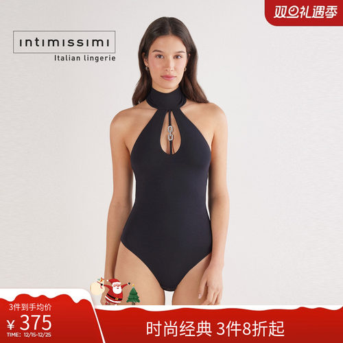 Intimissimi意舒漫25秋冬新莫代尔挂脖性感修身显瘦连体衣BO2591B
