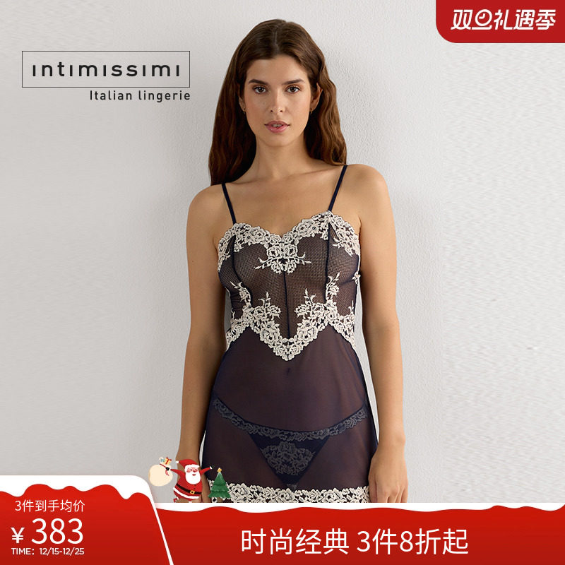 intimissimi花卉蕾丝吊带睡裙