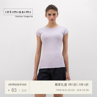 Intimissimi意舒漫经典圆领纯棉舒适短袖上衣修身显瘦T恤CM170G