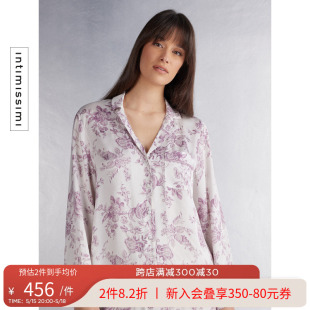 女士时尚 睡衣CLD933A 玫瑰印花翻领家居长袖 新品 Intimissimi24春季