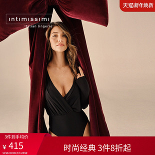 Intimissimi意舒漫25秋冬新时尚 连体衣BOD2591 气质性感深V长袖