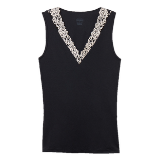 Intimissimi意舒漫时尚蕾丝花卉刺绣V领无袖打底背心CGD1294