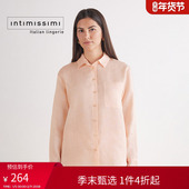 Intimissimi意舒漫女士纯色休闲长袖 翻领透气亚麻衬衫 CL164B