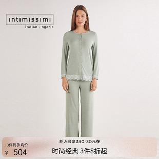Intimissimi意舒漫25秋冬新舒适蕾丝花边长袖 PLD700A 家居服套装