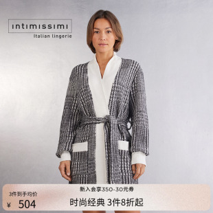睡袍PVD946 纹针织晨袍长袖 Intimissimi意舒漫女士时尚 英伦风格