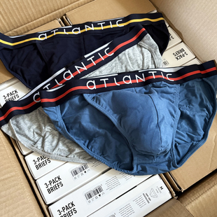 高叉大U囊袋性格运动透气内裤 纯棉低腰三角裤 外贸潮 男士 三件盒装