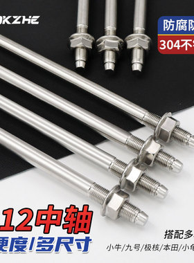 小牛NXT九号MMAX2极核ae4前轮毂M12中轴304不锈钢轴芯1.25细牙距