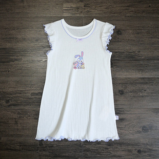 夏季薄款儿童装女童家居服可爱卡通印花纯棉睡衣睡裙背心连衣裙子