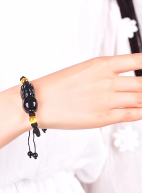 天然彩虹眼貔貅玉米结手链貔貅带动财富入运尺寸：30×16×15