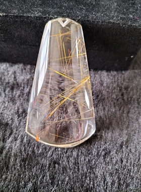 金发晶吊坠男女无事牌 天然发晶钛晶吊牌挂件水滴平安牌项链全净