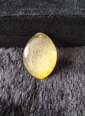 金发晶吊坠男女无事牌 天然发晶钛晶吊牌挂件水滴平安牌项链全净