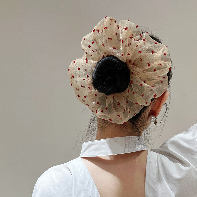 波点蕾丝大肠发圈女头饰韩系头花