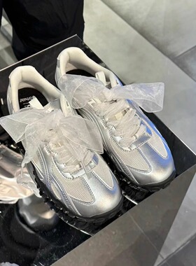 吻婷人鞋带适用斐乐FLA银色鞋网纱卷卷潮流东大门diy帆布miu鞋带