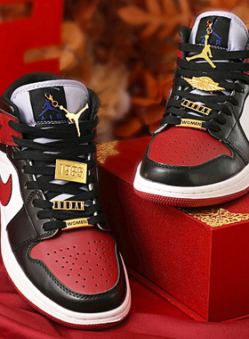 吻婷人小红书AJ婚鞋装饰配挂件新娘鞋秀禾酒红脚趾飞翼飞人鞋带扣