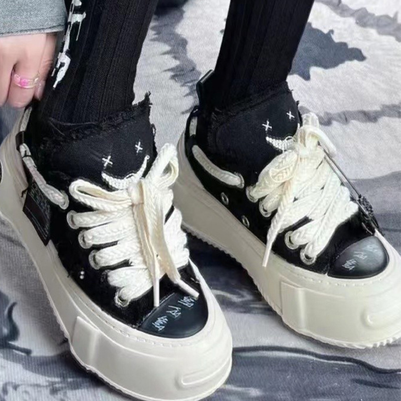 GOP2.0复古宽麦穗彩白色棉鞋带绳