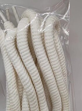 棉麻鞋带圆绳男女款粗麻绳马丁靴面包鞋开口笑白色米色加粗8mm