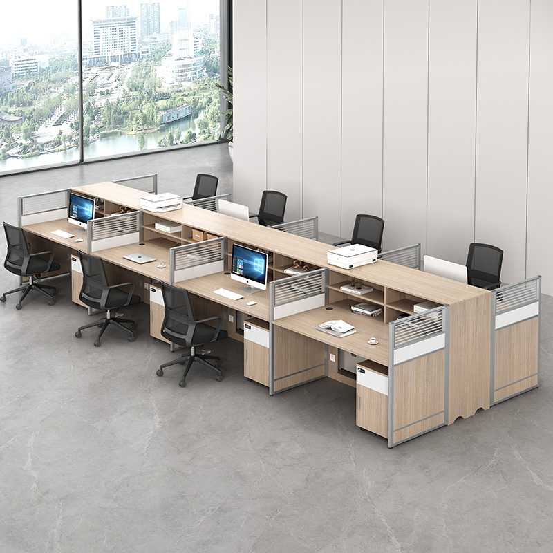 鼎梵职员办公桌椅组合简约现代4/6人位办公室电脑桌员工办公家俱