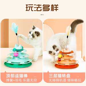 猫转盘球猫玩具自嗨解闷神器逗猫棒2021新款小猫咪猫猫幼猫的用品