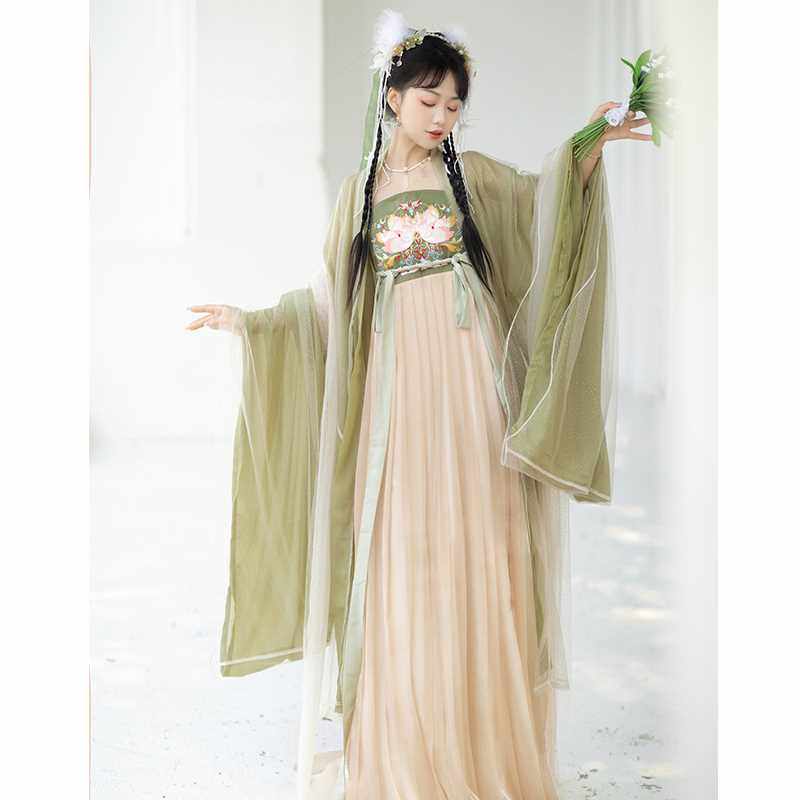 荨茉原创 仲夏 汉服女唐制双层大袖衫齐胸诃子裙仙气汉元素春夏款